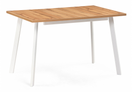 Стол деревянный Колон Лофт 120(160)х75 дуб крафт золотой / белый матовый (75x75)