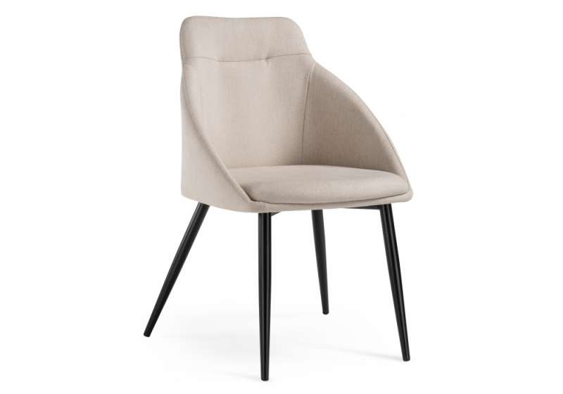 Стул на металлокаркасе Фусе бежевый / черный (58x50x85). 