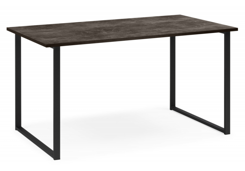 Стол деревянный Лиман 117 х 77 бетон темный / черный матовый (77x75). 