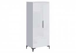 Шкаф Иадама двухстворчатый белый / белый глянец (80,2x54,3x196)