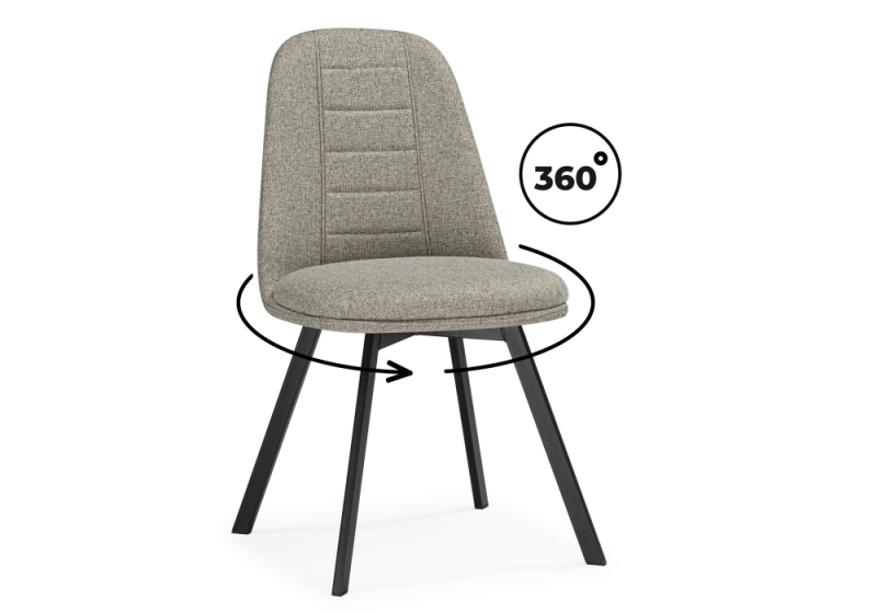 Стул на металлокаркасе Texas 2 латте поворотный / черный (43x57x86). 