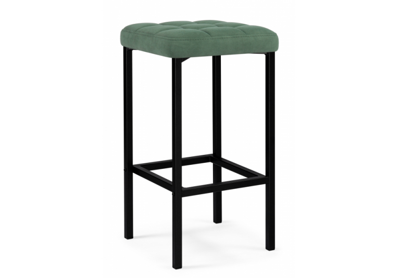 Барный стул Лофт микровелюр катания изумруд / черный матовый (35x35x65). 