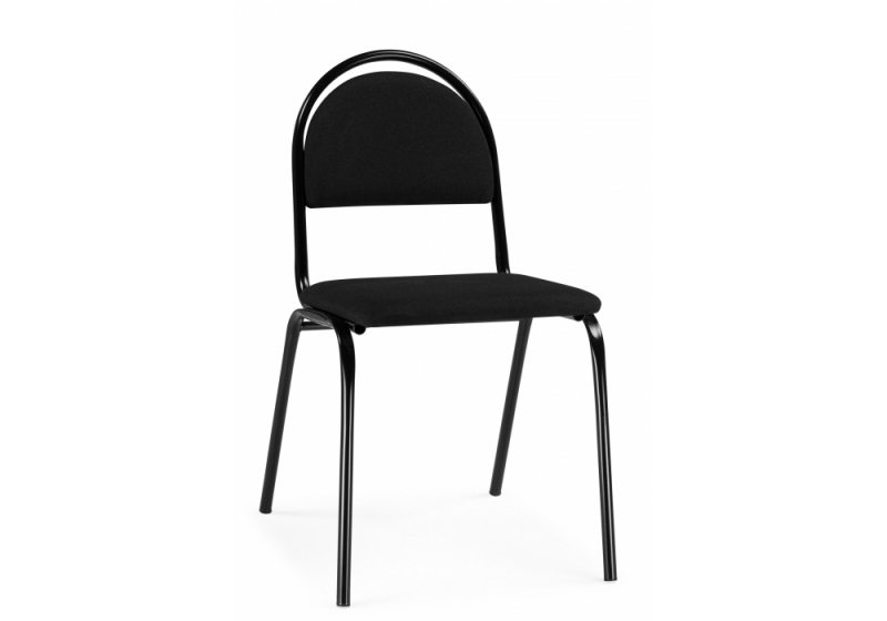 Стул на металлокаркасе Гумер ткань черный / черный глянец (48x56x84). 