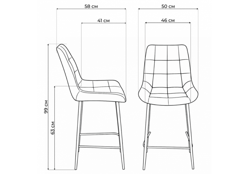 Барный стул Челси темно-серый (zd 995) / золотой np (50x58x99)