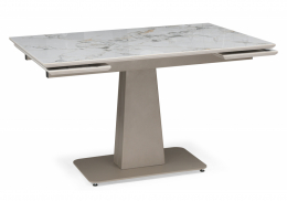 Керамический стол Мун 120(180)х80 gold jade / бежево-серый матовый (80x73)