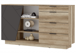 Мебель для спальни Диамо КМ 01 софт графит / дуб каньон (170,4x40,2x94,6)